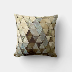 Terrazzo Dreiecke Beige Aqua Forest Green Kissen