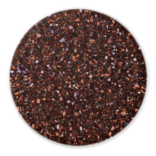 Terrazzo Elegante Brown Black Tan Brown Retro Keramikknauf (Vorderseite)
