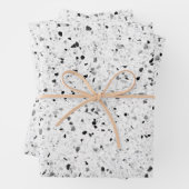 Terrazzo Elegante Schwarz-Weiß-Retro Geschenkpapier Set (Beispiel)