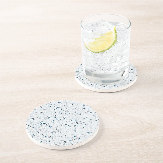 Terrazzo Elegantes Aquamarines blaues Grün Getränkeuntersetzer (Seite)