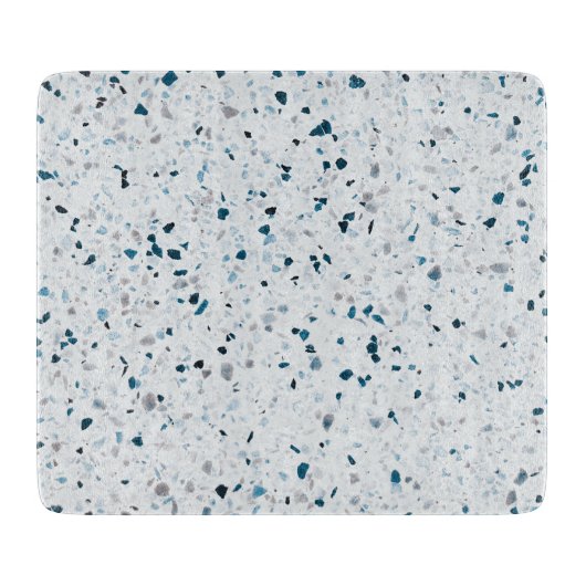 Terrazzo Elegantes Aquamarines blaues Grün Schneidebrett (Vorderseite)