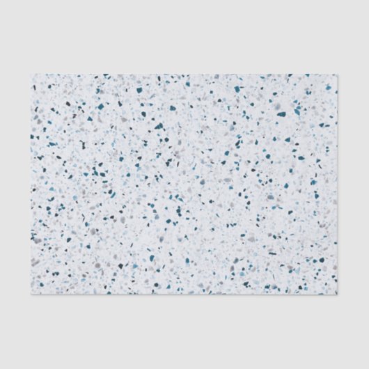 Terrazzo Elegantes Aquamarines blaues Grün Seidenpapier (Vorderseite)