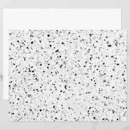 Terrazzo Elegantes Retro Schwarz-Weiß Grau