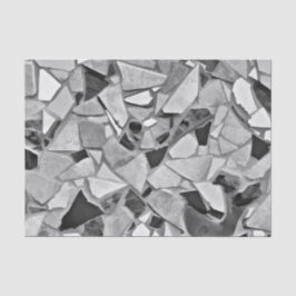 Terrazzo Elegantes Schwarz-weißes graues Muster Seidenpapier