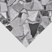 Terrazzo Elegantes Schwarz-weißes graues Muster Seidenpapier (Ausschnitt)