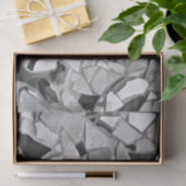 Terrazzo Elegantes Schwarz-weißes graues Muster Seidenpapier (Geschenk)