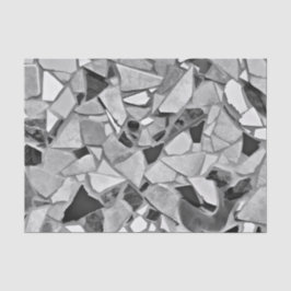 Terrazzo Elegantes Schwarz-weißes graues Muster Seidenpapier