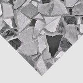 Terrazzo Elegantes Schwarz-weißes graues Muster Seidenpapier (Ausschnitt)