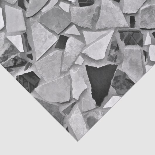 Terrazzo Elegantes Schwarz-weißes graues Muster Seidenpapier (Ausschnitt)