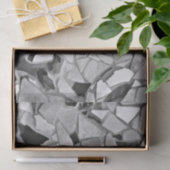 Terrazzo Elegantes Schwarz-weißes graues Muster Seidenpapier (Geschenk)
