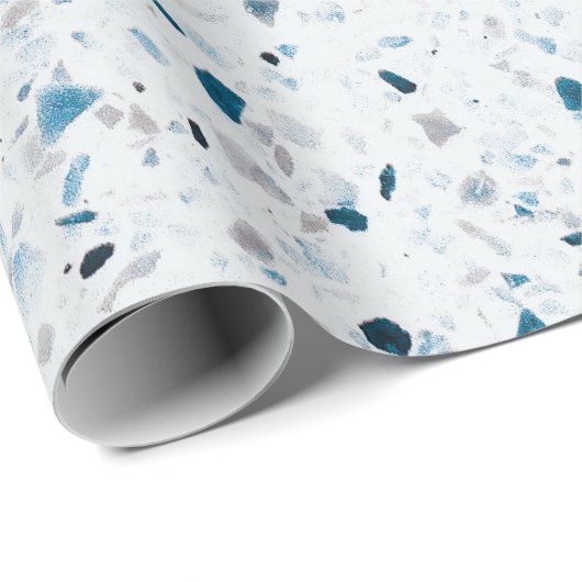 Terrazzo Estival Jazz Aquamarines Geschenkpapier (Rolleneckpunkt)