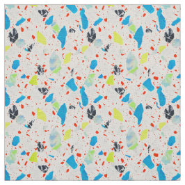 Terrazzo-Fliesenmuster - Neon auf weißem Stoff