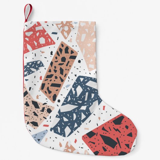 Terrazzo floor marble seamless hand drawn pattern kleiner weihnachtsstrumpf (Vorderseite)