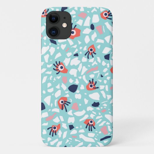 Terrazzo Funny Geometric Muster mit Augen Case-Mate iPhone Hülle (Rückseite)