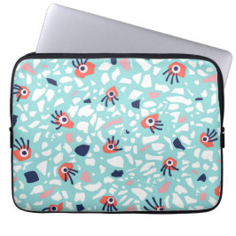 Terrazzo Funny Geometric Muster mit Augen Laptopschutzhülle