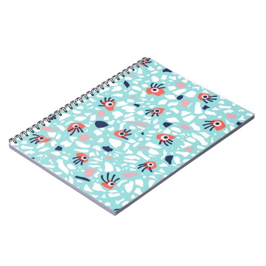 Terrazzo Funny Geometric Muster mit Augen Notizblock (Linke Seite)