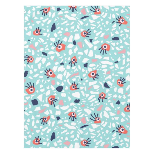 Terrazzo Funny Geometric Muster mit Augen Tischdecke (Vorderseite)