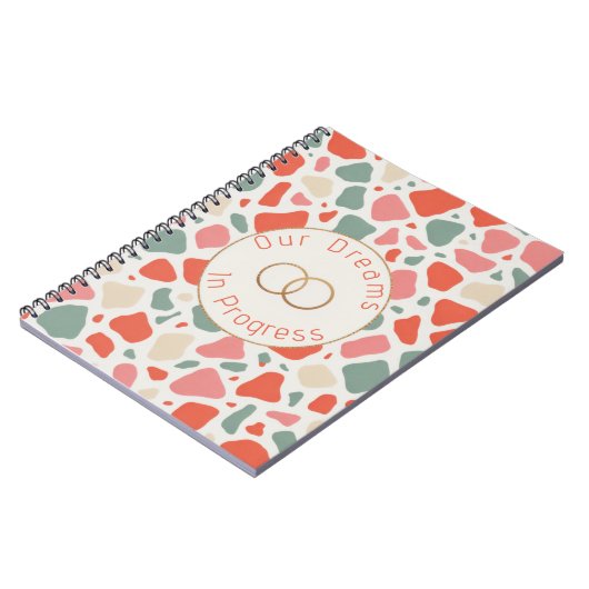 Terrazzo & Gold Wedding | Modern & Fun Celebration Notizblock (Linke Seite)