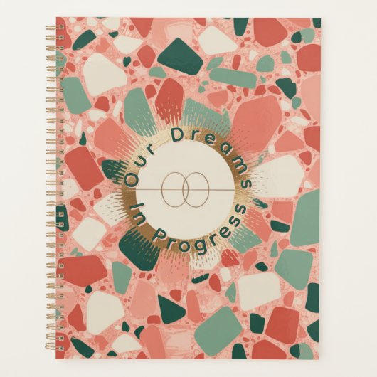 Terrazzo & Gold Wedding | Modern & Fun Celebration Planer (Vorderseite)