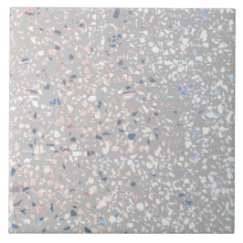Terrazzo Gray White Pastel Minimal Modern Stone Fliese