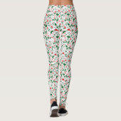 Terrazzo Green Red Christmas Pattern Urlaub Leggings (Rückseite)