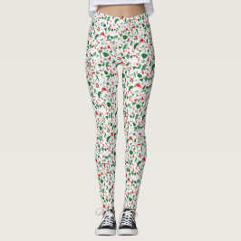 Terrazzo Green Red Christmas Pattern Urlaub Leggings