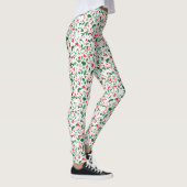 Terrazzo Green Red Christmas Pattern Urlaub Leggings (Rechts)