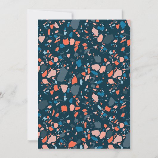 Terrazzo Handgezeichnetes Bar Bat Mitzvah Einladung (Rückseite)