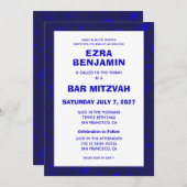 Terrazzo Handgezeichnetes Bar Bat Mitzvah Einladung (Vorne/Hinten)