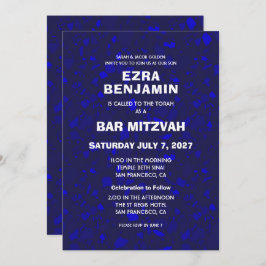 Terrazzo Handgezeichnetes Bar Bat Mitzvah Einladung