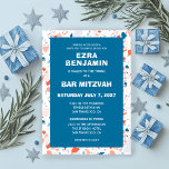 Terrazzo Handgezeichnetes Bar Bat Mitzvah Einladung<br><div class="desc">Perfekte Karte, um eine Fledermausmitzvah, Bar mitzvah oder andere jüdische Feier anzukündigen! Handgefertigte Terrazzo Muster für Sie auf der Vorder- und Rückseite! Vollständig anpassbar! Klicken Sie auf "Personalisieren" oben, um den Text zu bearbeiten. Klicken Sie auf "Bearbeiten mit dem Design-Tool", um die Schriftart, Farben und Platzierungen anzupassen und das Design...</div>