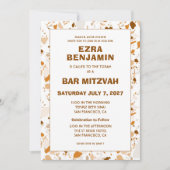 Terrazzo Handgezeichnetes Bar Bat Mitzvah Einladung (Vorderseite)