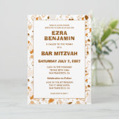 Terrazzo Handgezeichnetes Bar Bat Mitzvah Einladung (Stehend Vorderseite)