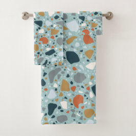 Terrazzo in Blau Badhandtuch Set