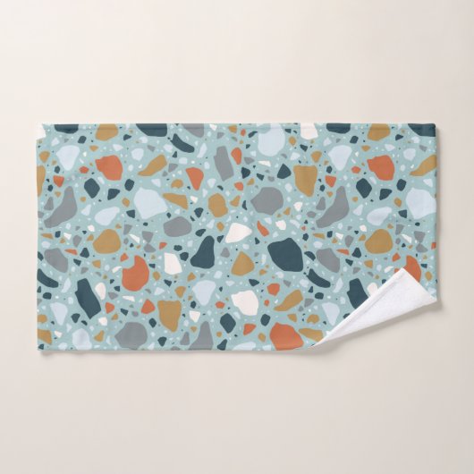 Terrazzo in Blau Badhandtuch Set (Handtuch)