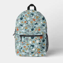 Terrazzo in Blau Bedruckter Rucksack