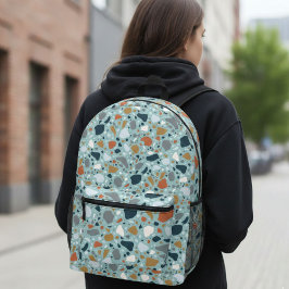 Terrazzo in Blau Bedruckter Rucksack