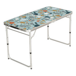 Terrazzo in Blau Beer Pong Tisch