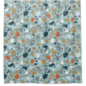 Terrazzo in Blau Duschvorhang (Vorderseite)