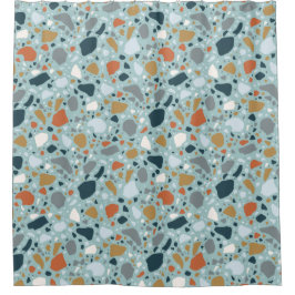 Terrazzo in Blau Duschvorhang