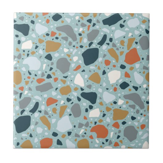 Terrazzo in Blau Fliese (Vorderseite)