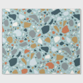 Terrazzo in Blau Geschenkpapier (Flach)