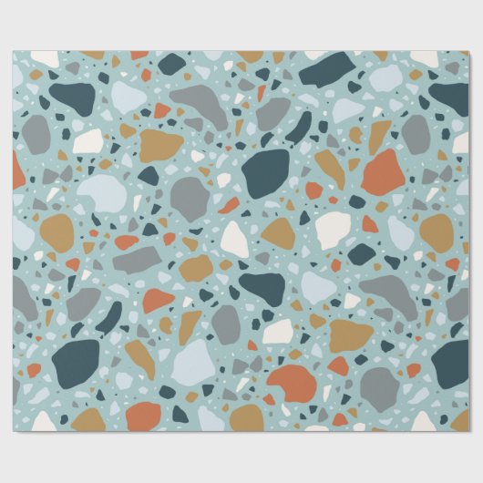 Terrazzo in Blau Geschenkpapier (Flach)