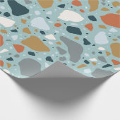 Terrazzo in Blau Geschenkpapier (Ecke)
