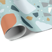 Terrazzo in Blau Geschenkpapier (Rolleneckpunkt)