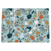 Terrazzo in Blau Große Geschenktüte (Vorderseite)