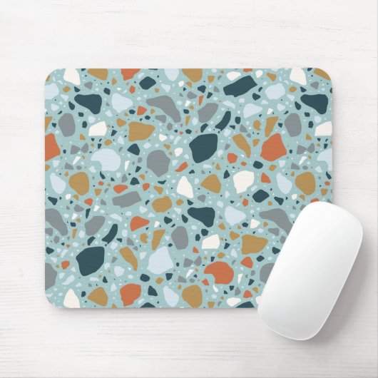 Terrazzo in Blau Mousepad (Mit Mouse)