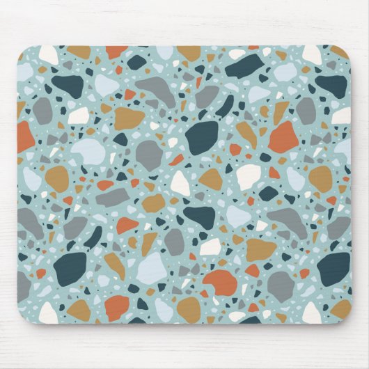 Terrazzo in Blau Mousepad (Vorne)