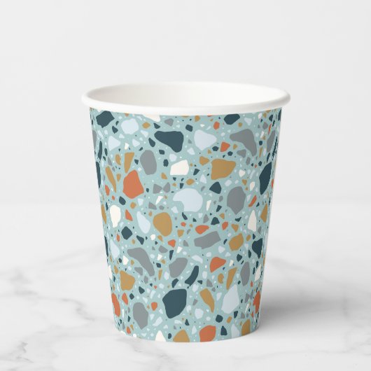 Terrazzo in Blau Pappbecher (Rückseite)