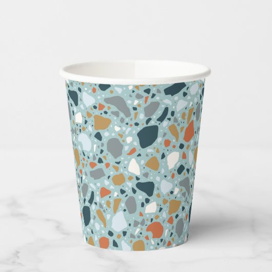 Terrazzo in Blau Pappbecher (Links)